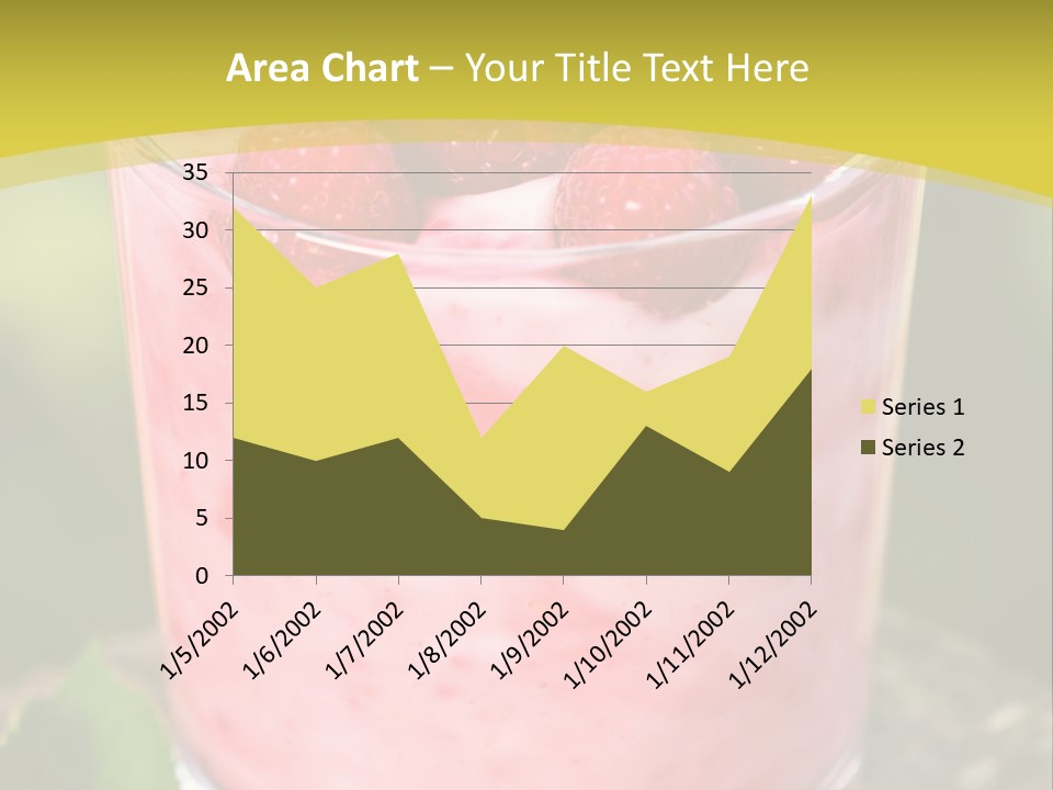 A Glass Of Raspberry Yogurt On A Wooden Table PowerPoint Template