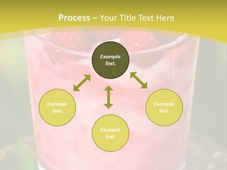 A Glass Of Raspberry Yogurt On A Wooden Table PowerPoint Template