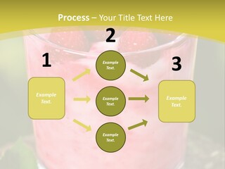 A Glass Of Raspberry Yogurt On A Wooden Table PowerPoint Template
