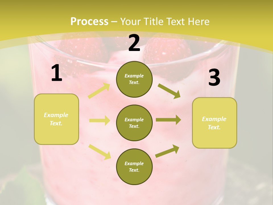A Glass Of Raspberry Yogurt On A Wooden Table PowerPoint Template