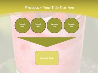 A Glass Of Raspberry Yogurt On A Wooden Table PowerPoint Template