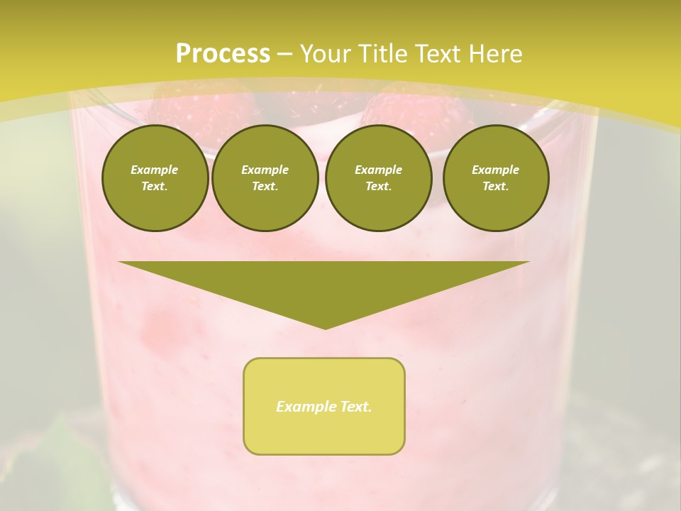 A Glass Of Raspberry Yogurt On A Wooden Table PowerPoint Template