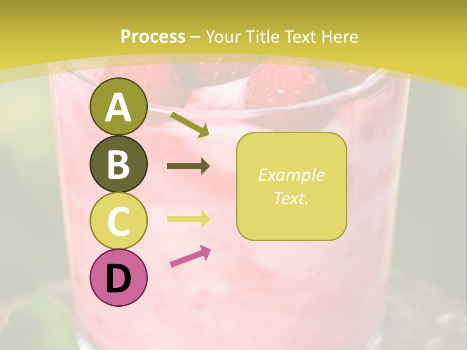 A Glass Of Raspberry Yogurt On A Wooden Table PowerPoint Template