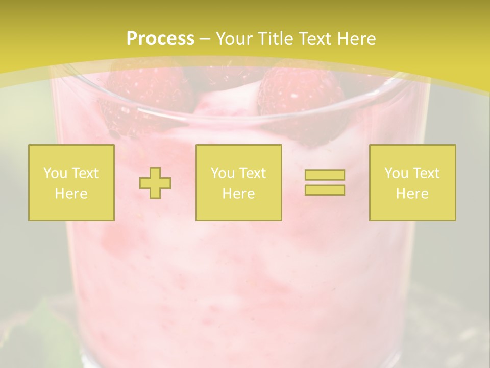 A Glass Of Raspberry Yogurt On A Wooden Table PowerPoint Template