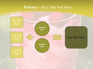 A Glass Of Raspberry Yogurt On A Wooden Table PowerPoint Template