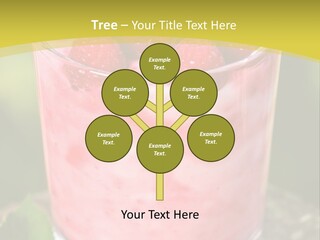 A Glass Of Raspberry Yogurt On A Wooden Table PowerPoint Template