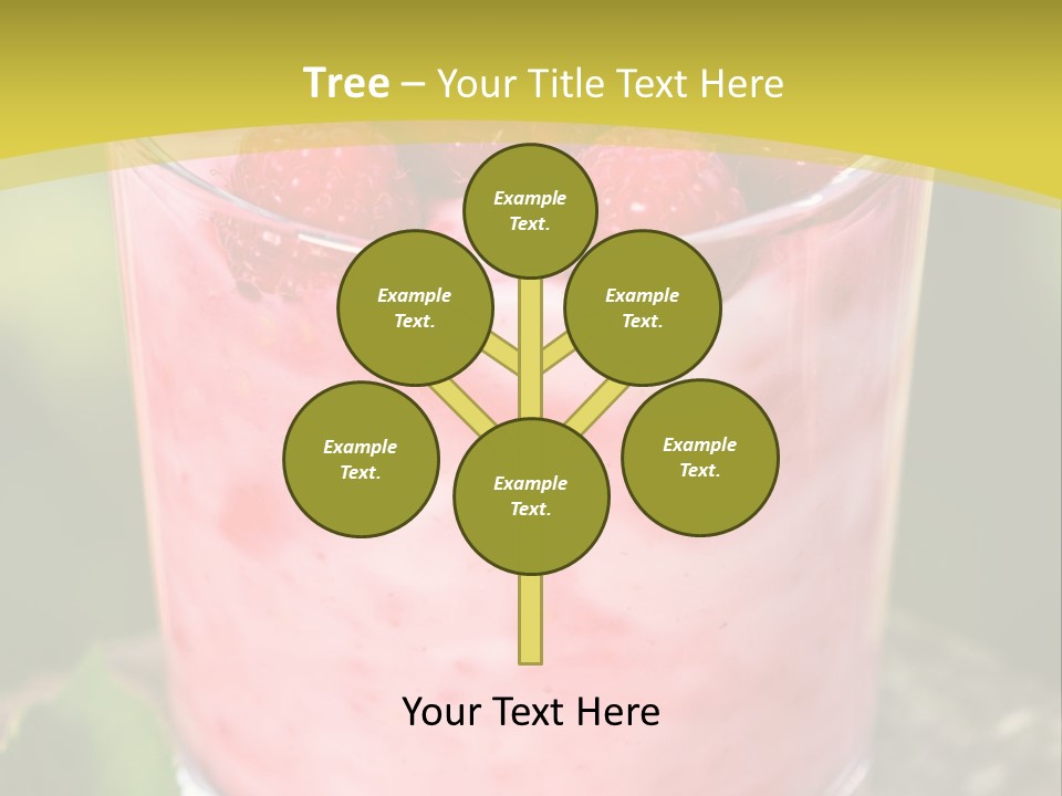 A Glass Of Raspberry Yogurt On A Wooden Table PowerPoint Template