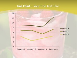 A Glass Of Raspberry Yogurt On A Wooden Table PowerPoint Template