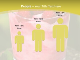 A Glass Of Raspberry Yogurt On A Wooden Table PowerPoint Template