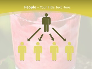 A Glass Of Raspberry Yogurt On A Wooden Table PowerPoint Template