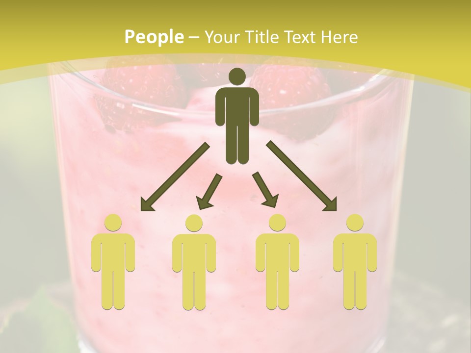 A Glass Of Raspberry Yogurt On A Wooden Table PowerPoint Template