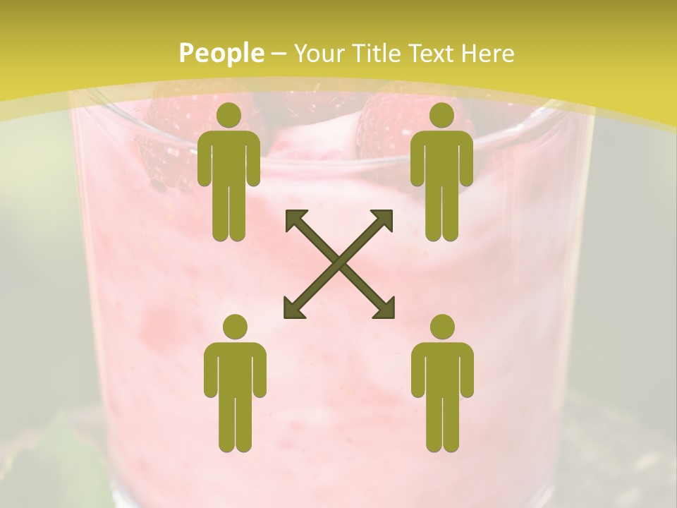 A Glass Of Raspberry Yogurt On A Wooden Table PowerPoint Template
