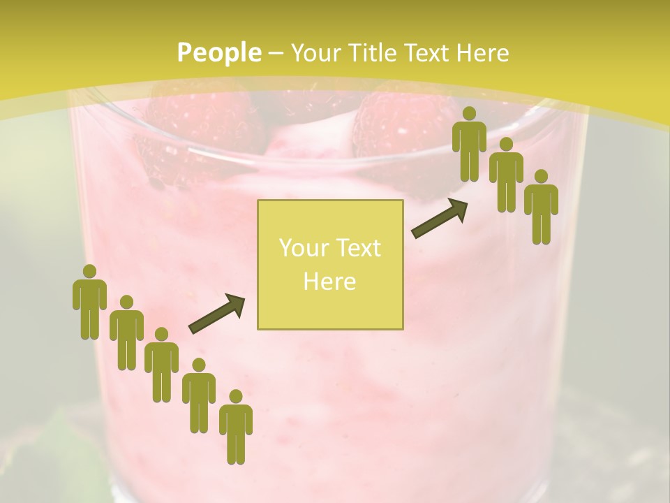 A Glass Of Raspberry Yogurt On A Wooden Table PowerPoint Template