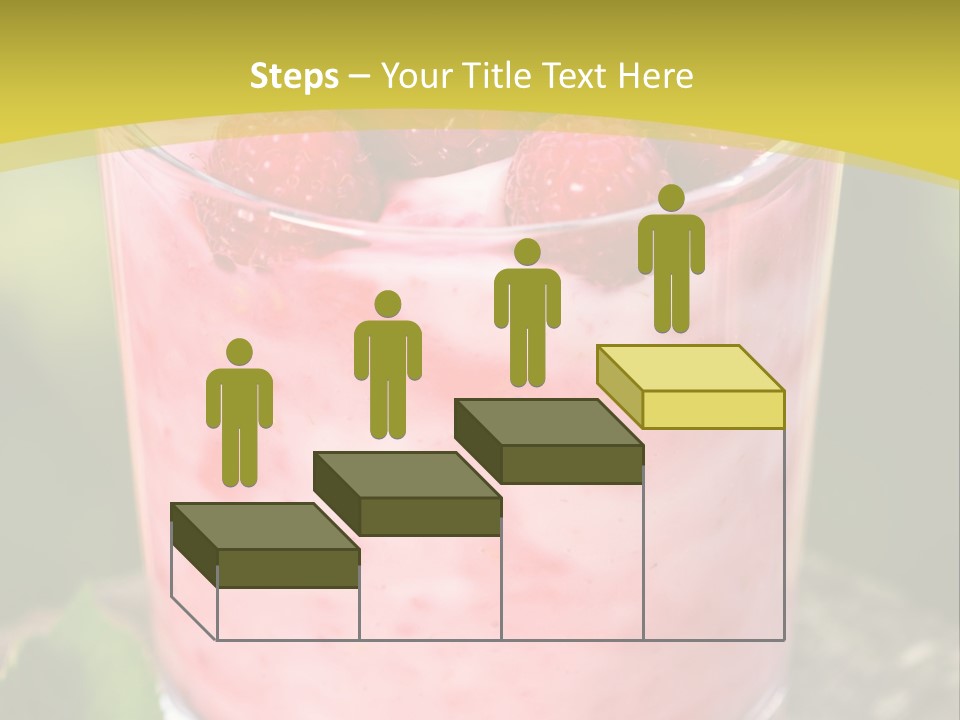 A Glass Of Raspberry Yogurt On A Wooden Table PowerPoint Template