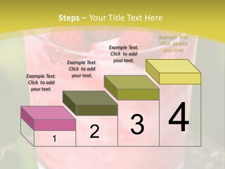 A Glass Of Raspberry Yogurt On A Wooden Table PowerPoint Template