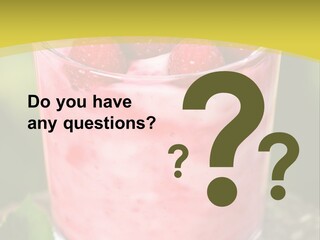 A Glass Of Raspberry Yogurt On A Wooden Table PowerPoint Template