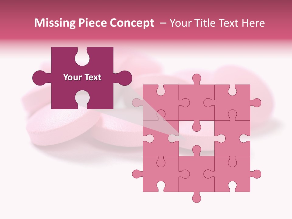 A Pile Of Pink Pills Sitting On Top Of A White Table PowerPoint Template