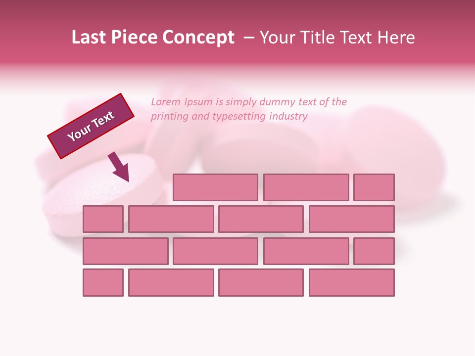A Pile Of Pink Pills Sitting On Top Of A White Table PowerPoint Template