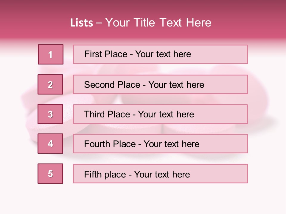 A Pile Of Pink Pills Sitting On Top Of A White Table PowerPoint Template