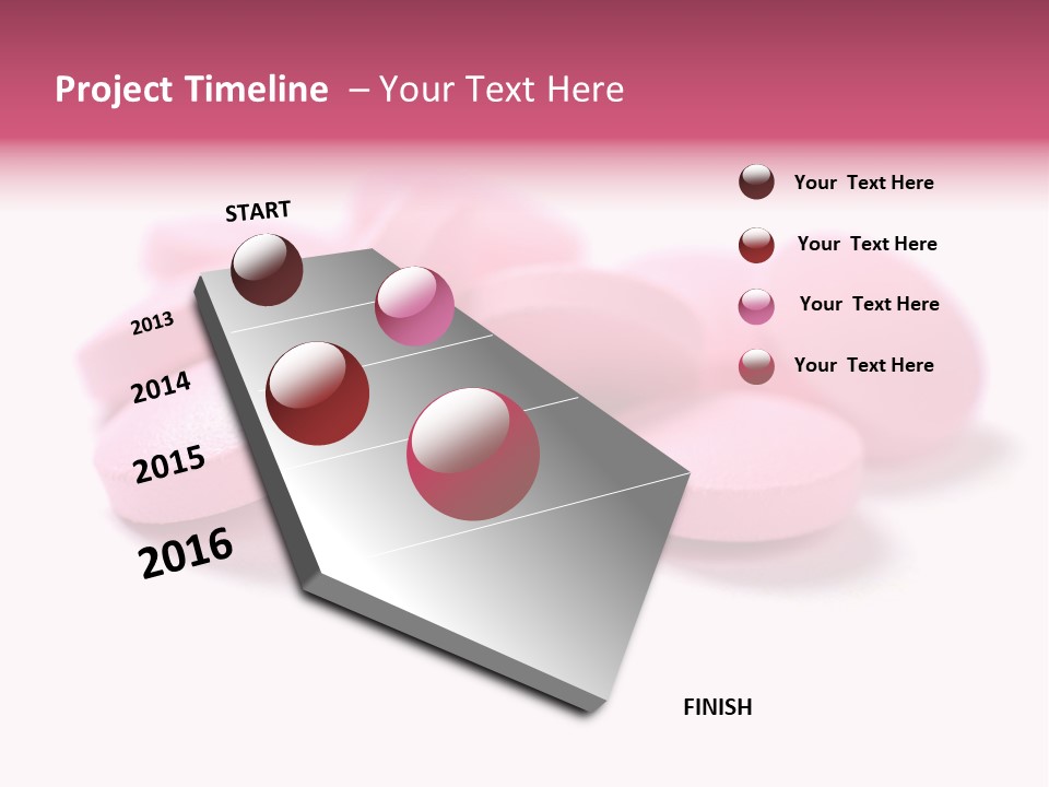 A Pile Of Pink Pills Sitting On Top Of A White Table PowerPoint Template