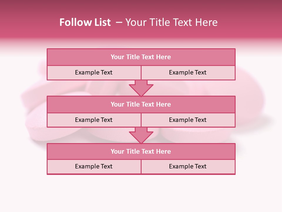 A Pile Of Pink Pills Sitting On Top Of A White Table PowerPoint Template
