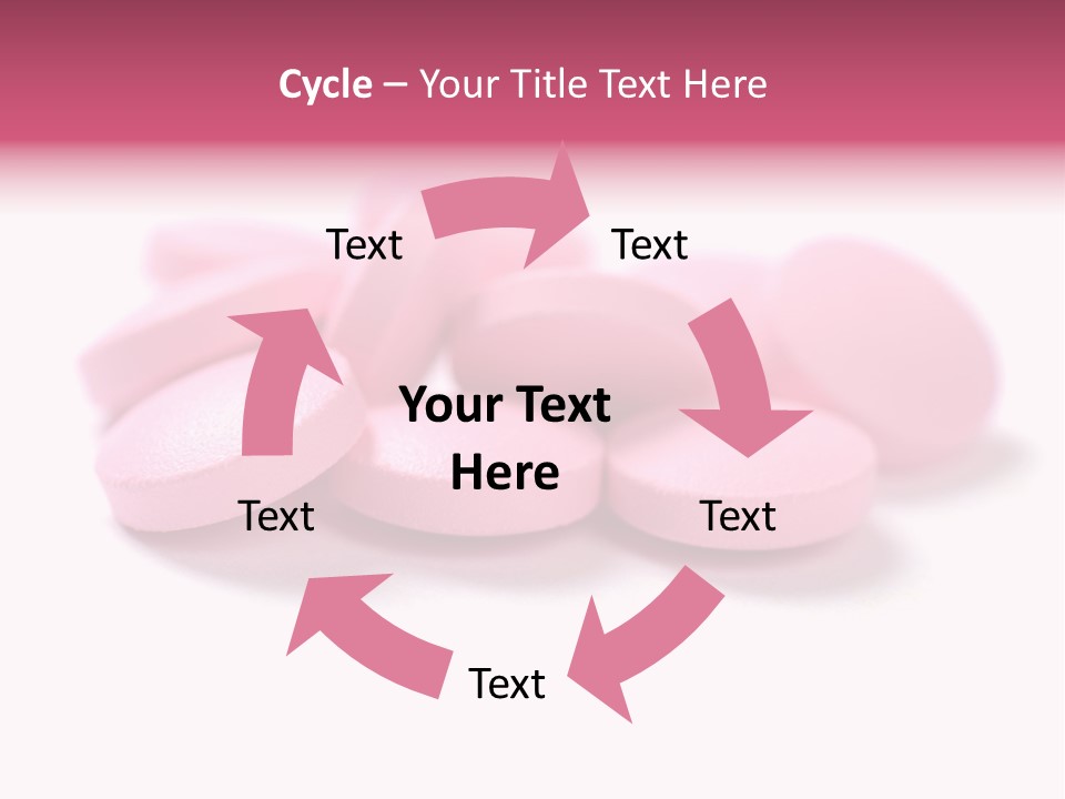 A Pile Of Pink Pills Sitting On Top Of A White Table PowerPoint Template