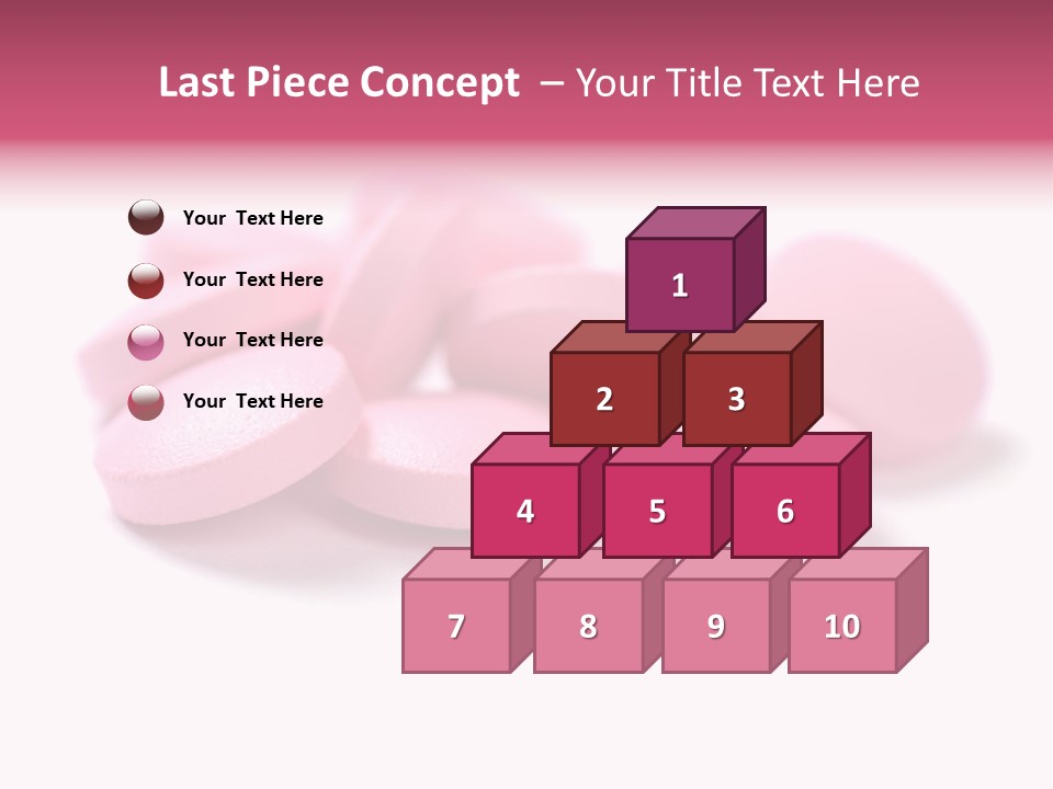 A Pile Of Pink Pills Sitting On Top Of A White Table PowerPoint Template