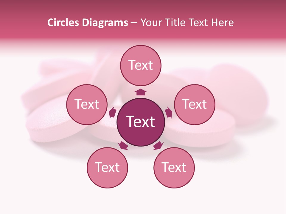 A Pile Of Pink Pills Sitting On Top Of A White Table PowerPoint Template