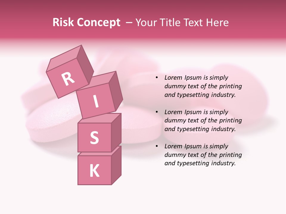 A Pile Of Pink Pills Sitting On Top Of A White Table PowerPoint Template