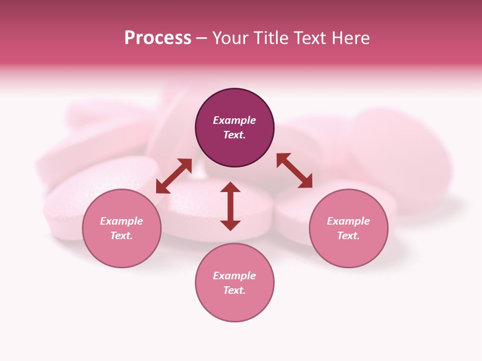 A Pile Of Pink Pills Sitting On Top Of A White Table PowerPoint Template
