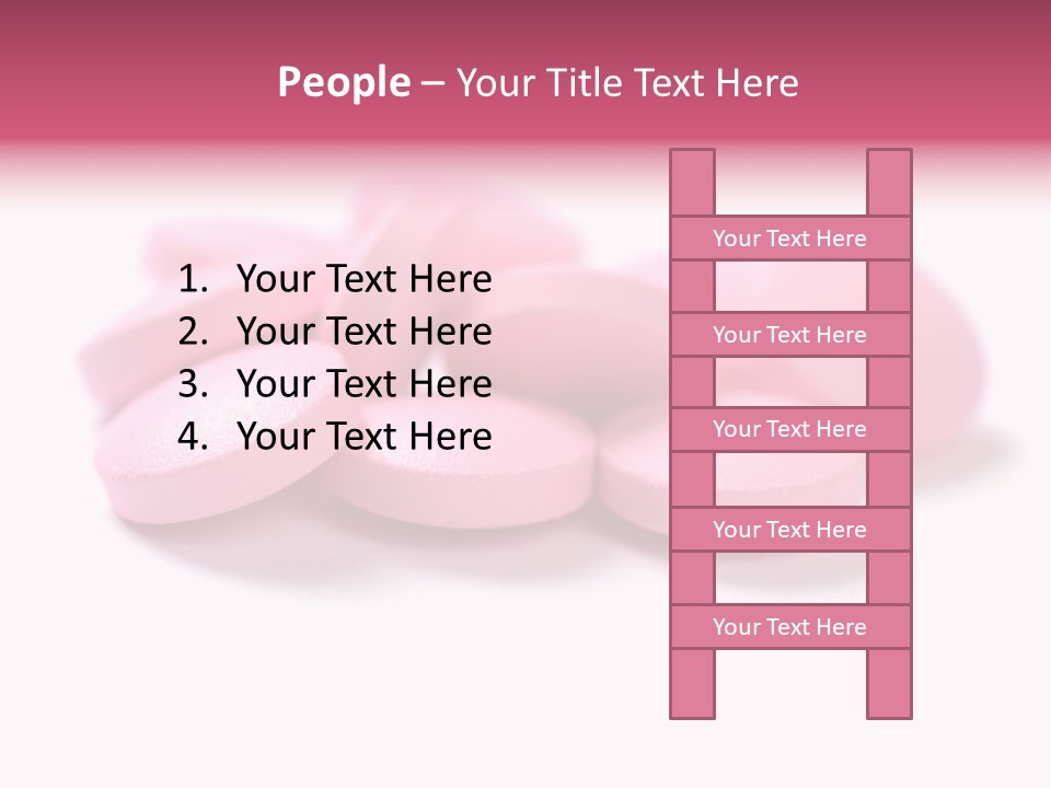 A Pile Of Pink Pills Sitting On Top Of A White Table PowerPoint Template