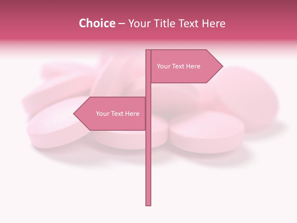 A Pile Of Pink Pills Sitting On Top Of A White Table PowerPoint Template