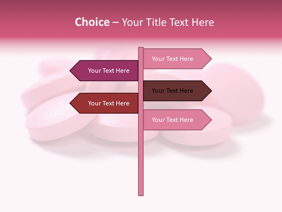 A Pile Of Pink Pills Sitting On Top Of A White Table PowerPoint Template