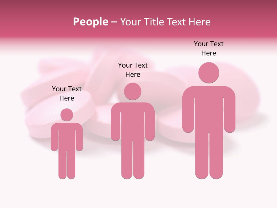 A Pile Of Pink Pills Sitting On Top Of A White Table PowerPoint Template