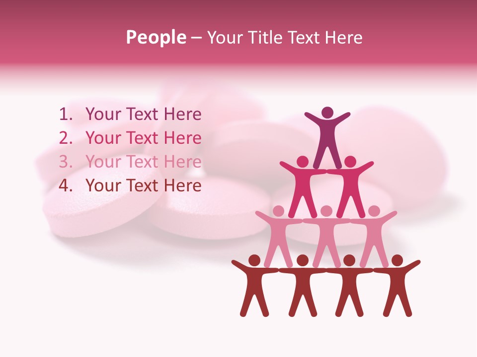 A Pile Of Pink Pills Sitting On Top Of A White Table PowerPoint Template