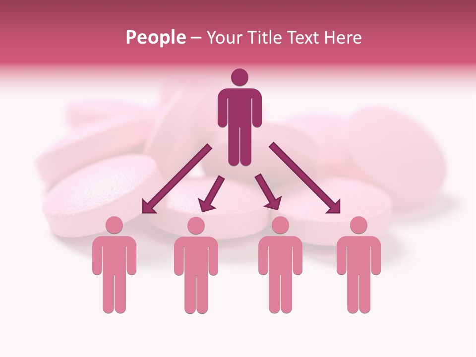 A Pile Of Pink Pills Sitting On Top Of A White Table PowerPoint Template