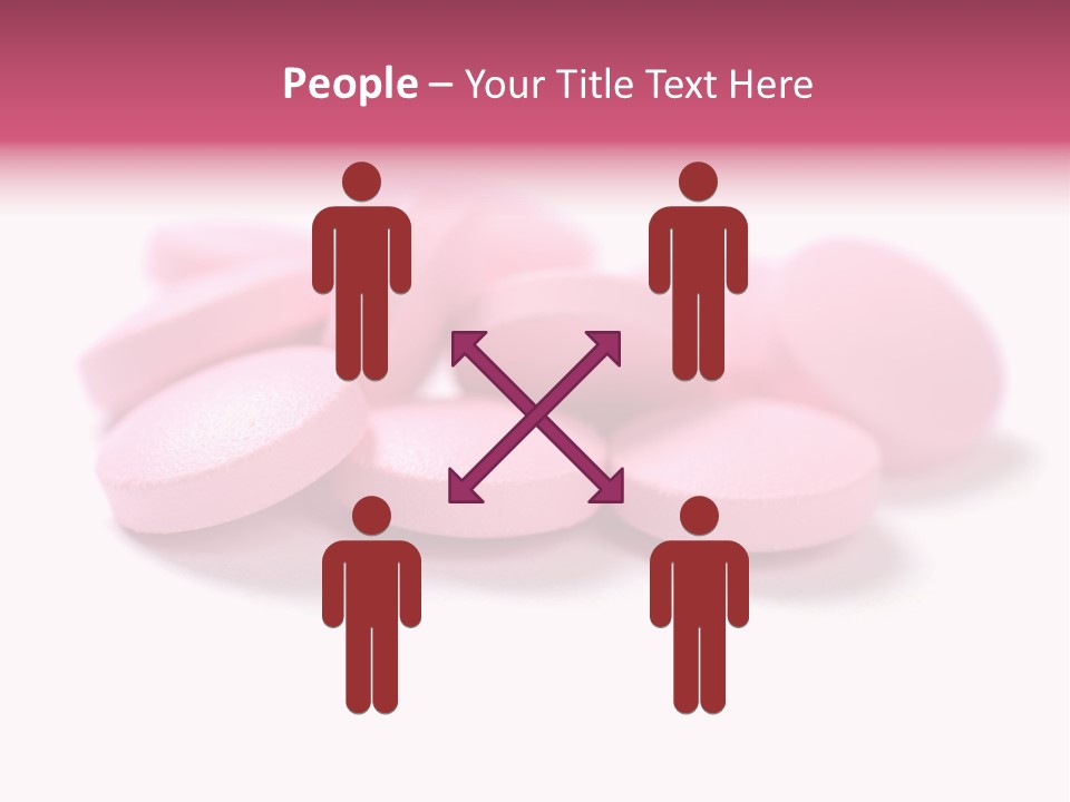 A Pile Of Pink Pills Sitting On Top Of A White Table PowerPoint Template