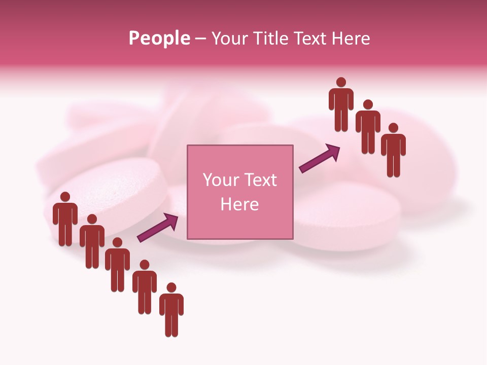 A Pile Of Pink Pills Sitting On Top Of A White Table PowerPoint Template