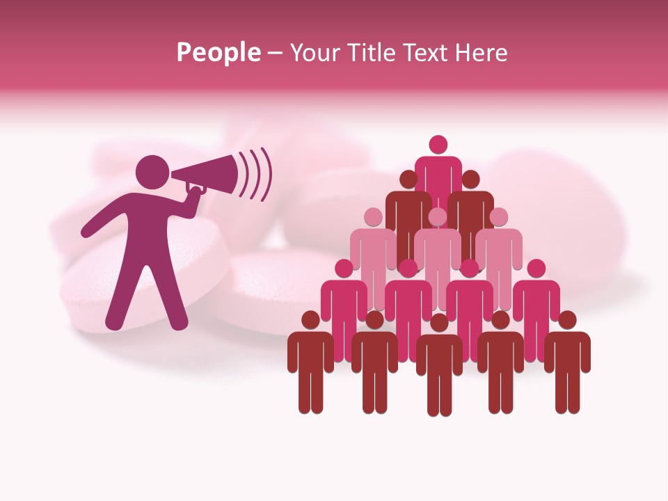 A Pile Of Pink Pills Sitting On Top Of A White Table PowerPoint Template