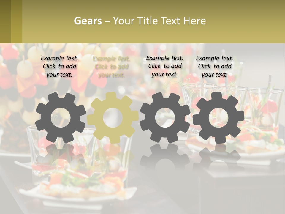 A Table Topped With Plates Of Food Covered In Veggies PowerPoint Template