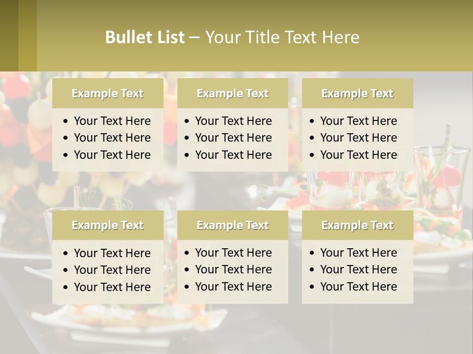 A Table Topped With Plates Of Food Covered In Veggies PowerPoint Template