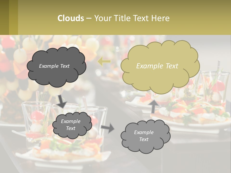 A Table Topped With Plates Of Food Covered In Veggies PowerPoint Template
