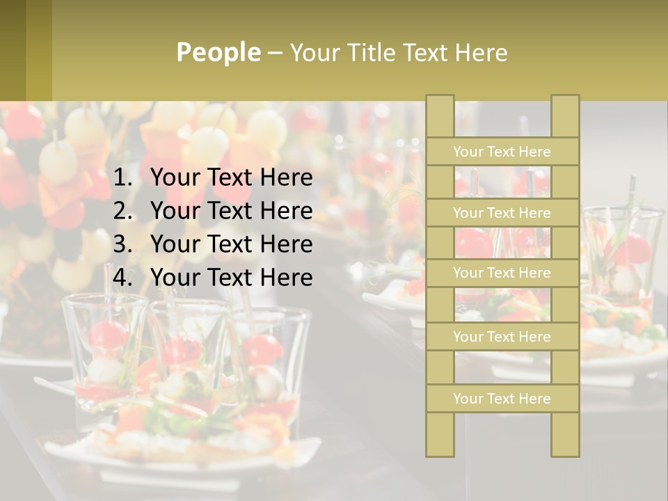 A Table Topped With Plates Of Food Covered In Veggies PowerPoint Template