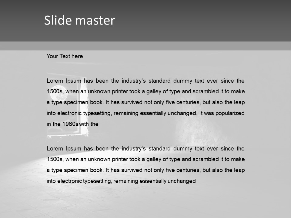 A Dark Room With A Light Coming From The Window PowerPoint Template