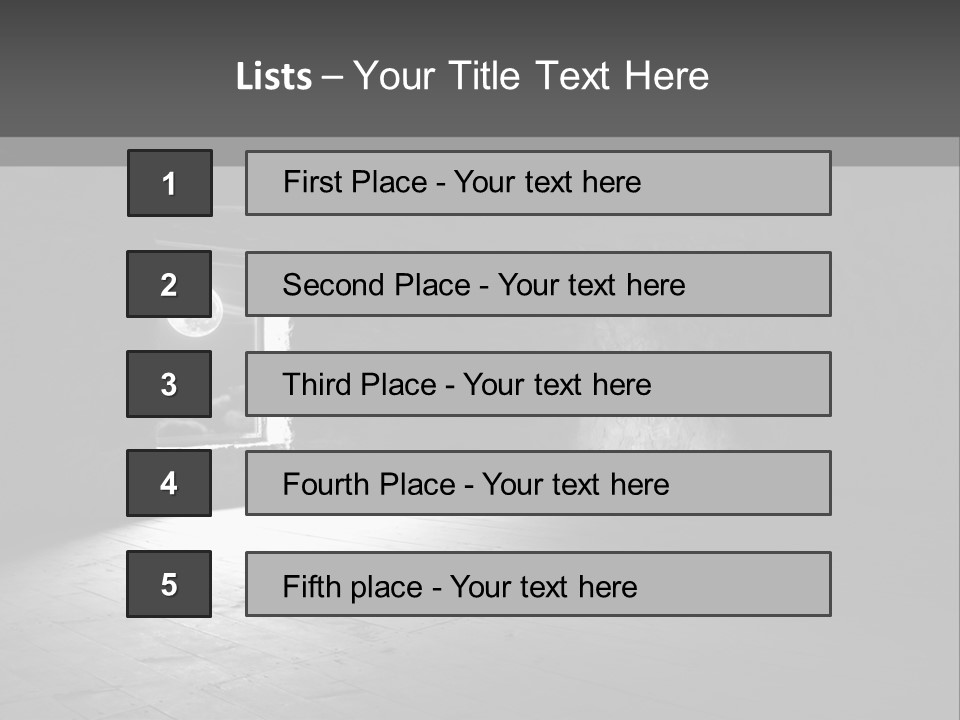 A Dark Room With A Light Coming From The Window PowerPoint Template