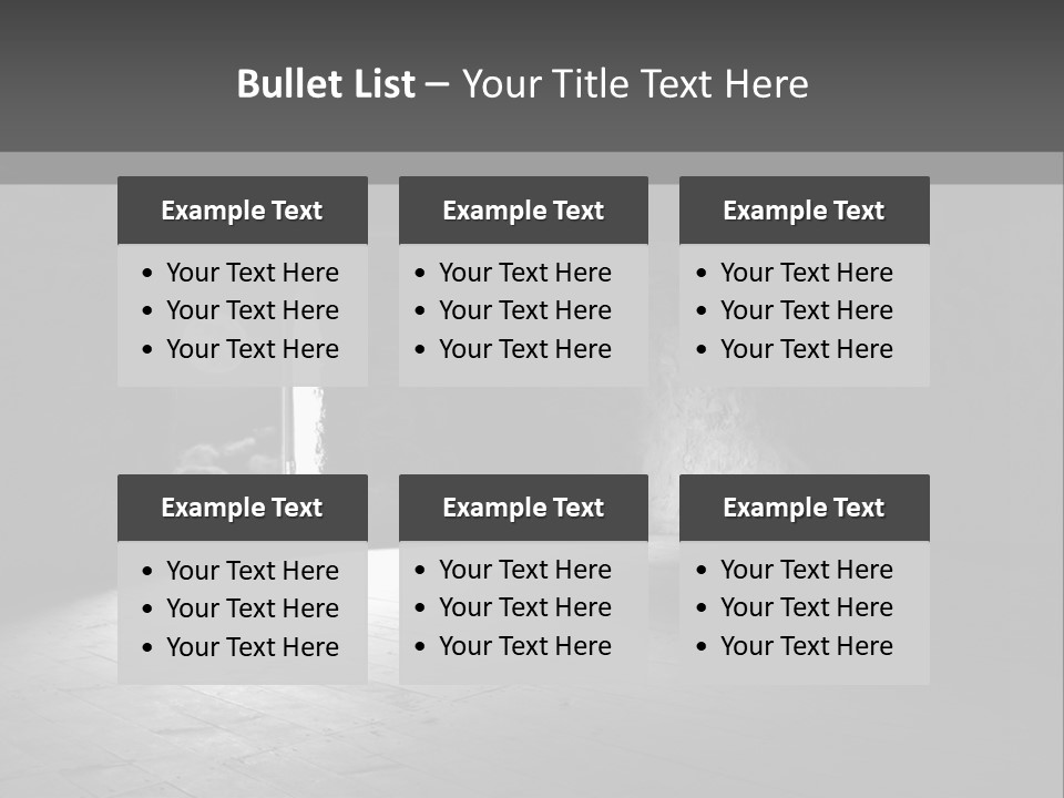 A Dark Room With A Light Coming From The Window PowerPoint Template