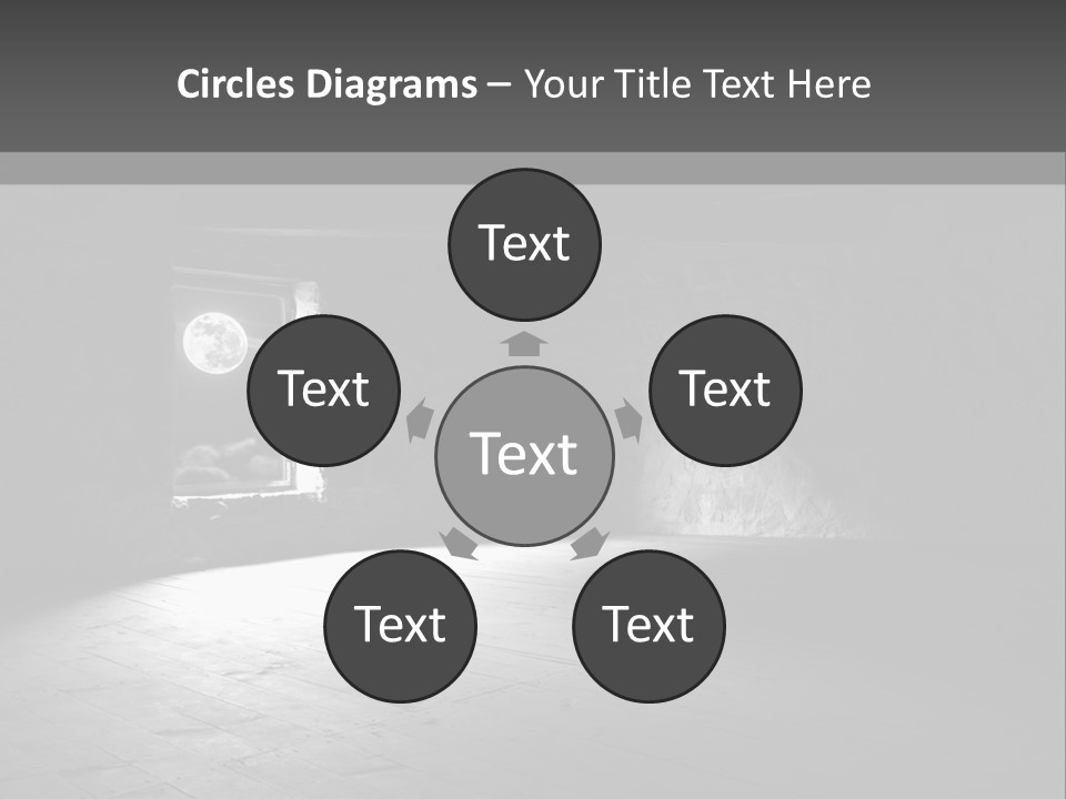 A Dark Room With A Light Coming From The Window PowerPoint Template