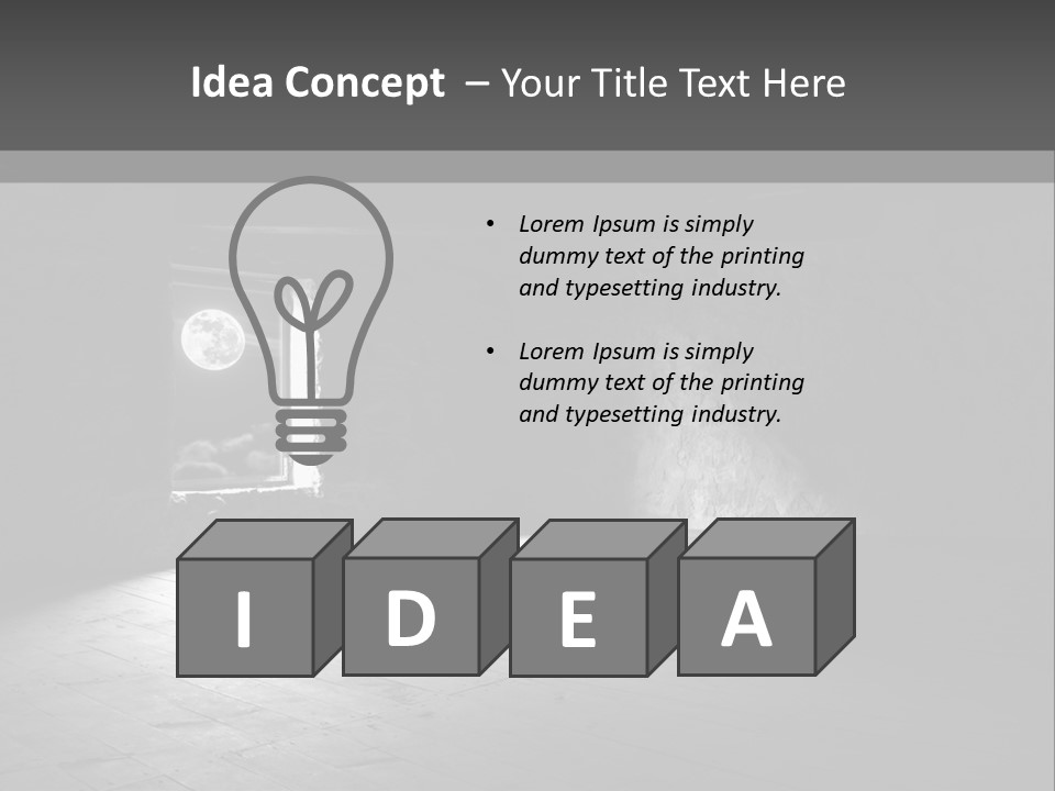 A Dark Room With A Light Coming From The Window PowerPoint Template