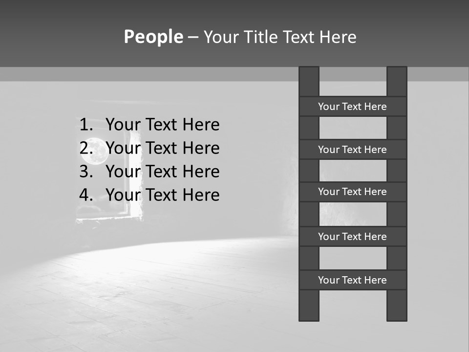 A Dark Room With A Light Coming From The Window PowerPoint Template