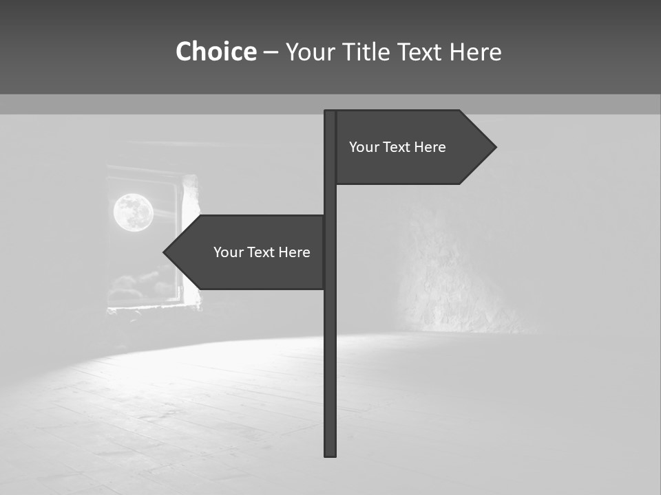 A Dark Room With A Light Coming From The Window PowerPoint Template